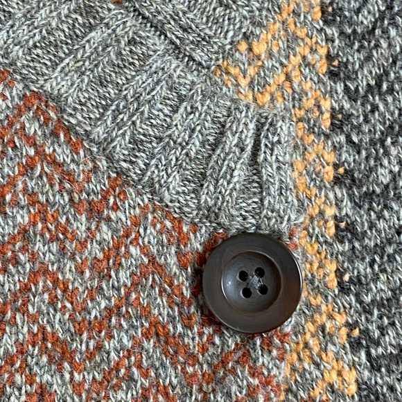 Woolrich Womens Sweater Vest XL Multi Patchwork Lambswool Blend Chevron - Picture 5 of 10